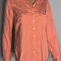 Crown & Ivy Beach Womens Button Up Shirt Top Orange Size XS