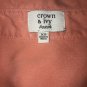 Crown & Ivy Beach Womens Button Up Shirt Top Orange Size XS