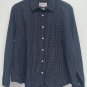 Pendleton Womens Check Plaid Shirt Size L Navy Blue White Button Up 100% Cotton