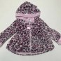 Little Lass Girls Coat Jacket Cheetah Print Cat Ears Size 4 Pink Black Zipper
