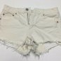 American Eagle Womens Cream Denim Jean Shorts 10 Stars Stripes Hi Rise Festival