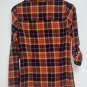 Fossil Womens Button Up Plaid Flannel Shirt Size XS Purple Orange Gold Roll Tab