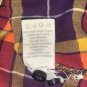 Fossil Womens Button Up Plaid Flannel Shirt Size XS Purple Orange Gold Roll Tab