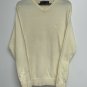 Tommy Hilfiger Mens V-Neck Cotton Cashmere Sweater Size M Ivory Cream Crest