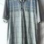 Adidas ClimaCool Mens Golf Polo Shirt Size L Gray Turquoise Yellow Green Stripe
