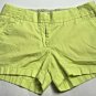 J. Crew Chino Shorts Womens Size 2 Neon Yellow Broken-In Cotton Casual