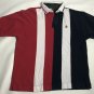 Vtg 90's Tommy Hilfiger Polo Shirt Men XL Red Blue White Stripe Crest Colorblock