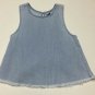 Aerie Womens Chambray Sleeveless Top Flyaway Tank Size XS Raw Hem Light Blue