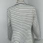 Anne Klein Womens Jacket Blazer Size L White Navy Blue Stripe Career Gold Button