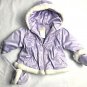 Rothschild La Petite Winter Coat Baby Girls Size 12 Months Purple Hood Mittens