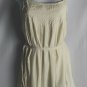 Love Stitch Blouse Top Womens Size Large Ivory Tank Sheer Pleated Belt Flaw