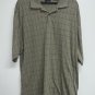 George Golf Polo Shirt Mens Size  XL 46 48 Short Sleeve Brown Stripe Check
