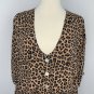 Princess Polly Womens Leopard Print Dress Size L XL Button Front Brown Black