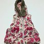 Betsey Johnson Toddler Girl Hooded Vest Size 2T Pink Roses Floral Faux Fur Pink