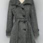 Kenneth Cole New York Womens Black Gray Chevron Wool Blend Jacket Coat Size 8