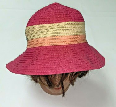 Panama Jack Womens Sun Beach Pool  Hat Womens One Size Pink Orange Packable