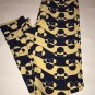 Lularoe Disney Leggings Minnie Mouse OS One Size Navy Blue Yellow
