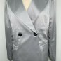 Dolce Cabo Womens Blazer Jacket Size M Shiny Gray Double Breasted Career NWT