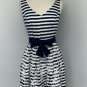 Lilly Pulitzer Womens Roswell Dress Size 2 Navy Cording White Stripes Crystals