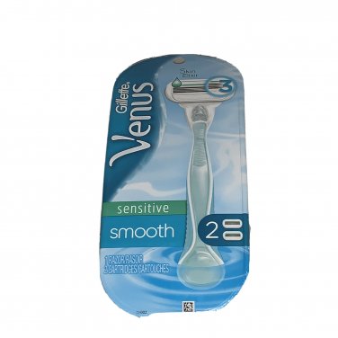 Gillette Venus Smooth & Sensitive Womens Razor w/ 2 Cartridges Set 3 Blades