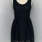 Womens Black Sleeveless Skater Tank Dress Size M Sheer Fit & Flare