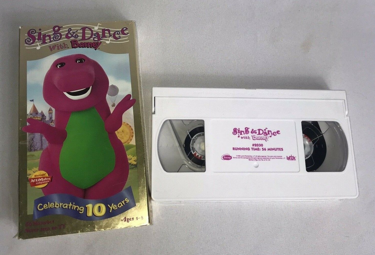 Sing & Dance With Barney VHS Video Tape 1998