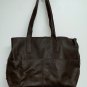 Nine West Womens Shoulder Bag Purse Handbag Tote Brown Red Trim Faux Leather
