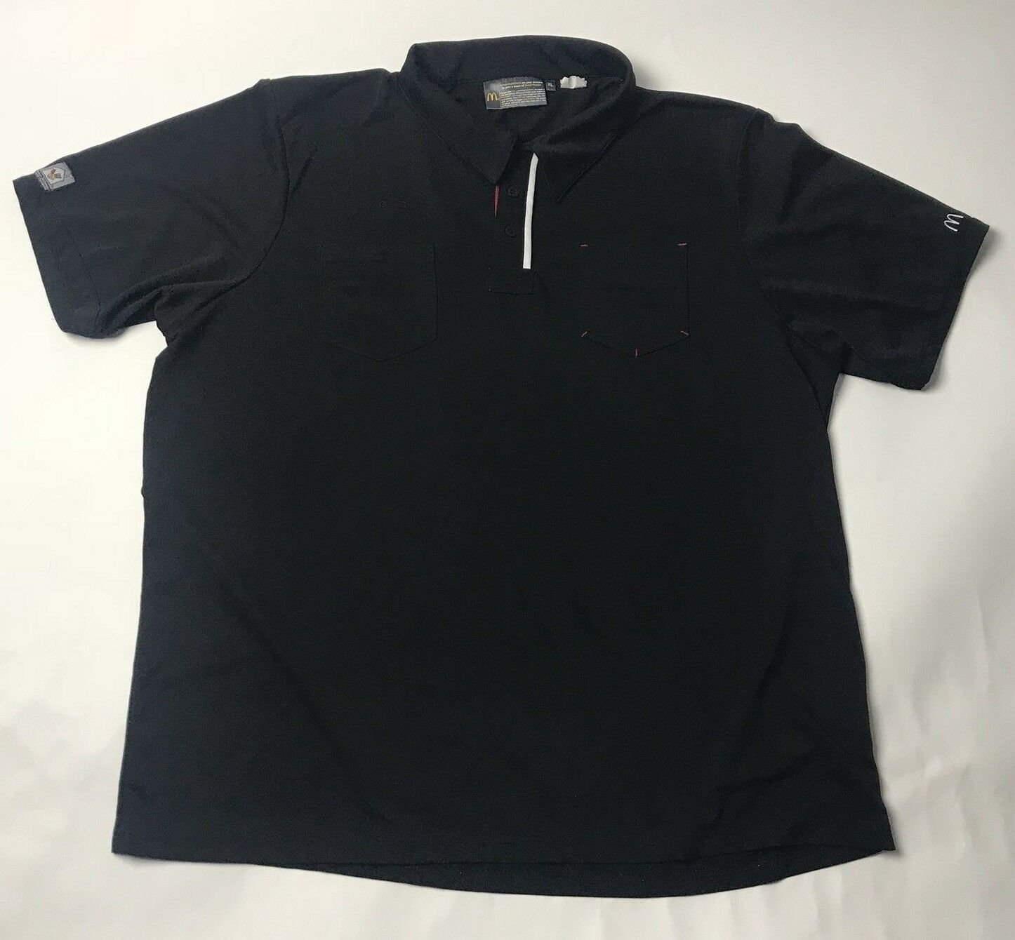 McDonalds Restaurant Polo Shirt Work Uniform Black Size XL Short Sleeve B