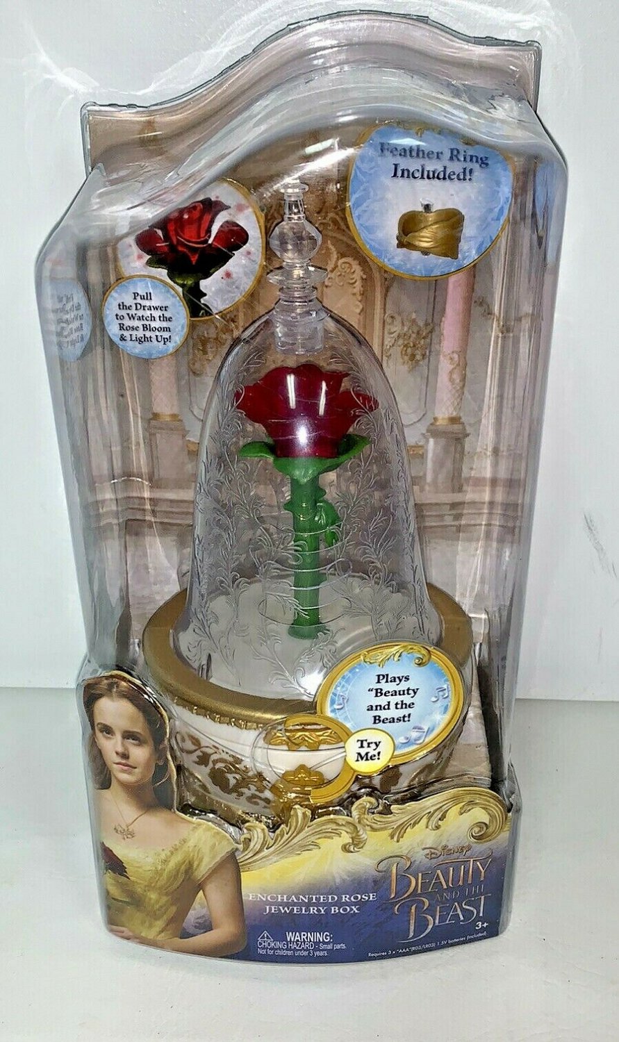 Disney Beauty and The Beast Enchanted Rose Jewelry Box Toy Music Girls