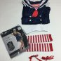Womens Sailor Sweetie Halloween Costume Dress Junior Size M 7-9 Navy Blue Hat