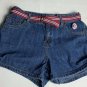 Limited Too Girls Blue Jean Denim Shorts Size 16 Slim July 4th Americana Belt