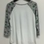 Disney Mickey Mouse St Patricks Day T-shirt Jr SZ M 7-9 White Gray Baseball Tee
