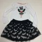 Spooky Night Girls 2Pc Halloween Outfit Long Sleeve Top Tutu Skirt Size 7 8