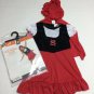 Girls Little Red Riding Hood Halloween Costume Dress SIze M 6 8 Hooded Cape
