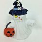 Vintage Halloween Ceramic Ghost Witch Hat Pumpkin Jack O'lantern Figurine Figure