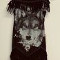 Native American Indian Princess Girls Halloween Costume Dress Size L Black Wolf