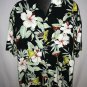 Thumbs Up For Him Button Front Hawaiian Shirt Men Size XL Black Hibiscus Martini