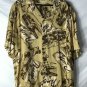 Panama Jack Hawaiian Button Front Shirt Size XL Tan Brown Rum