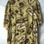 Panama Jack Hawaiian Button Front Shirt Size XL Tan Brown Rum