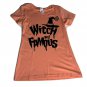Womens Halloween Witch And Famous T-Shirt Size M Orange Graphic Tee Next Level