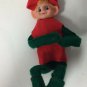Vintage Pixie Felt Elf Knee Hugger Shelf Sitter Christmas Ornament