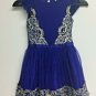 Disney D-Signed Girls Royal Blue Gold Dress Size XS 6 Short Sleeved