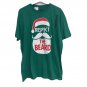FifthSun Mens Santa Christmas Tshirt Size XL Respect The Beard Green Graphic Tee