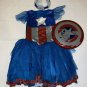 American Dream Girls Captain America Halloween Costume Dress Up Tutu Size S 4-6X