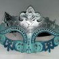 Masquerade Mask Turquoise Blue Silver Party Prom Mardi Gras Halloween Costume