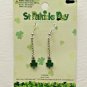 St Patrick's Day Irish Shamrock Earrings Celtic Ireland Dangle Silver Green New