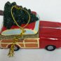 Retro Christmas Tree Ornament Hinged Trinket Box Woody Station Wagon Porcelain