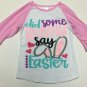 Boutique Easter T-shirt Toddler Girls Size XL 4T White Pink Sparke Ruffle Shirt