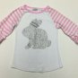 Boutique Easter T-shirt Toddler Girls Size M 3T White Pink Silver Glitter Bunny