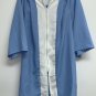Oak Hall Light Sky Blue Graduation Cap Gown 5'0"- 5' 2" White Center Pleat Cord